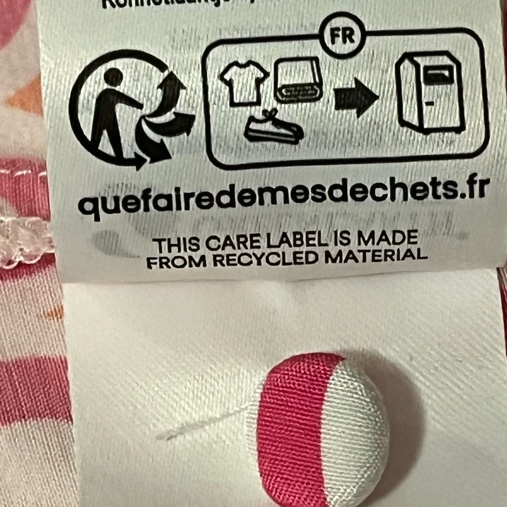 Boden Pink, White & Orange Geometric Patterned Cropped Button Down Shirt, 10 - Picture 8 of 9